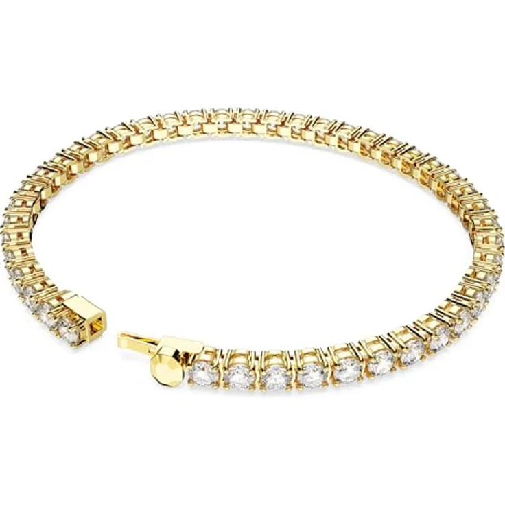 Swarovski Matrix Tennis, Vergoldetes Armkettchen mit Strahlenden Swarovski Kristallen, elegantes Design für Damen – Bild 4