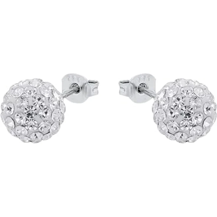 Amor Ohrstecker 925 Sterling Silber mit Kristallglas, 0,8 cm, Weiß, in Schmuck Geschenk Box, Modell 2016405 – Bild 3