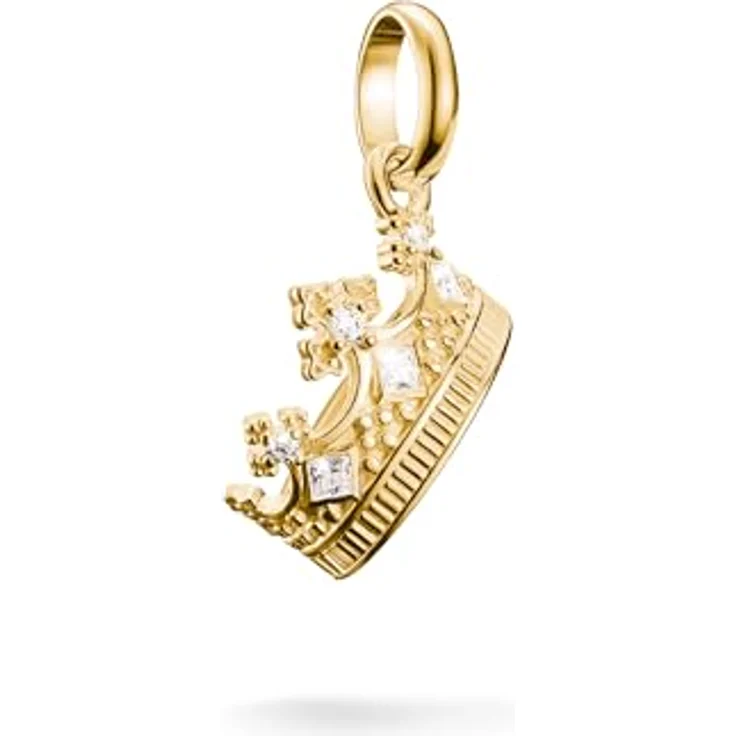 THOMAS SABO Charm-Anhänger Krone Connect, vergoldet 18k mit Steinen aus recyceltem 925 Silber – Bild 1