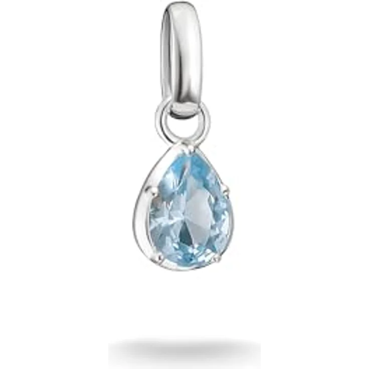 THOMAS SABO Connect Charm Pendant Birthstone Collection, 925 Sterling Silber, Geburtsstein März mit Monatseingravierung – Bild 1