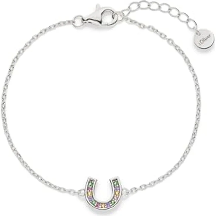 s.Oliver Bracelet - Elegantes Armband aus 925er Sterlingsilber, verstellbare Ankerkette bis 13,5 cm, wasserfest & hautfreundlich, silber
