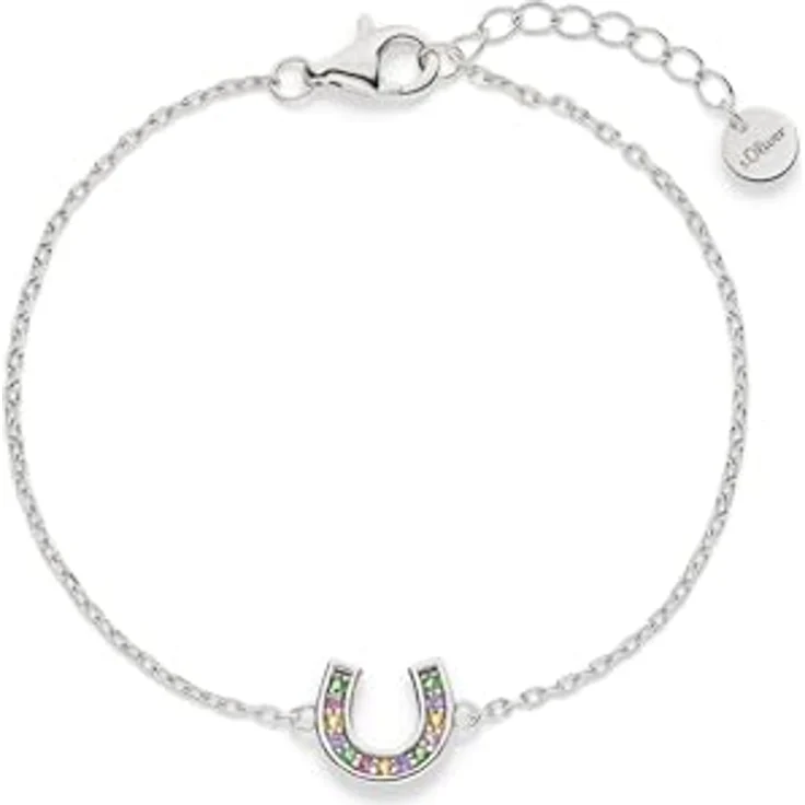 s.Oliver Bracelet - Elegantes Armband aus 925er Sterlingsilber, verstellbare Ankerkette bis 13,5 cm, wasserfest & hautfreundlich, silber – Bild 1