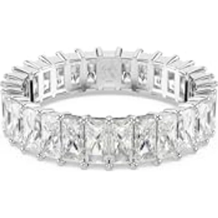 Swarovski Matrix Ring, Baguette-Schliff, Weiß, rhodiniert mit Swarovski Zirconia