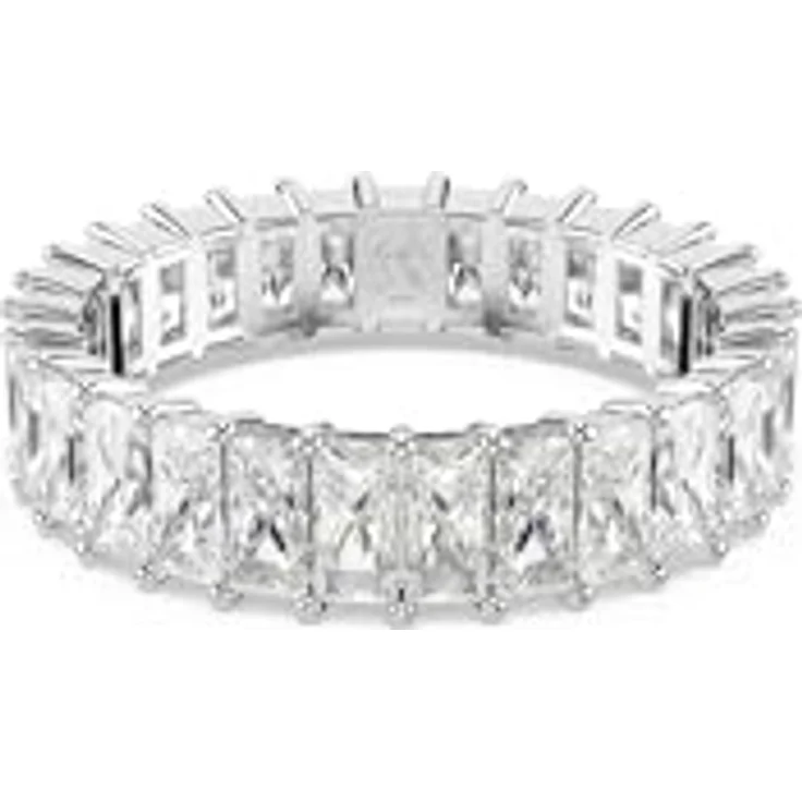 Swarovski Matrix Ring, Baguette-Schliff, Weiß, rhodiniert mit Swarovski Zirconia – Bild 1
