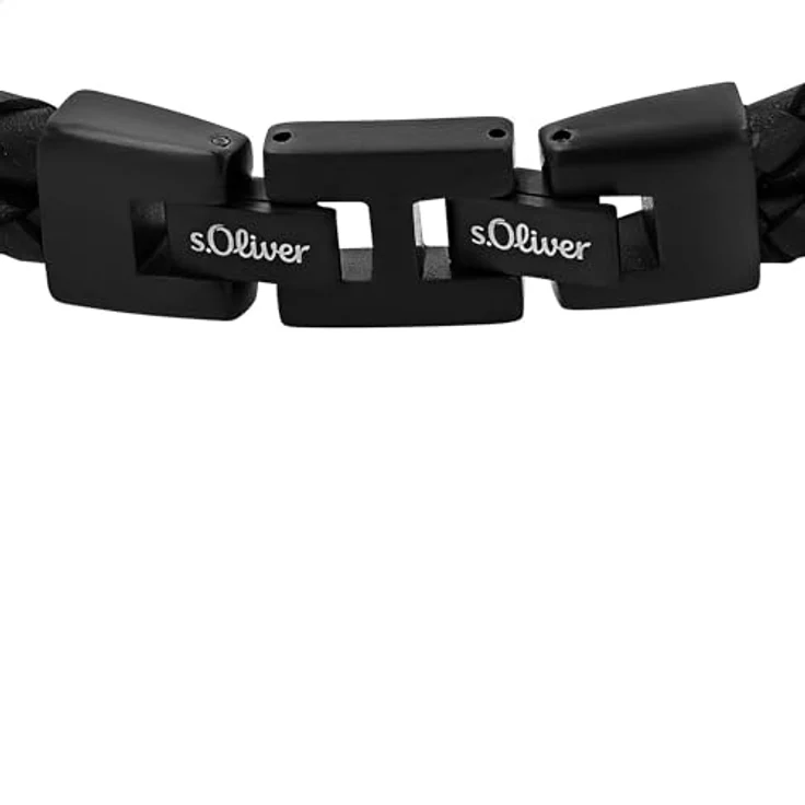 s.Oliver Armband Edelstahl/Leder für Herren, eleganter Armschmuck, 20+1,5 cm, mit Klappverschluss, in Schmuck Geschenk Box – Bild 3