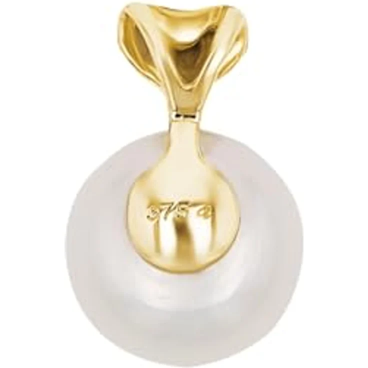 Amor Motivanhänger Gold 375/9ct, Damen Anhänger Herz mit Süßwasserzuchtperle, 1,2 cm, Weiß, in Geschenkbox – Bild 2