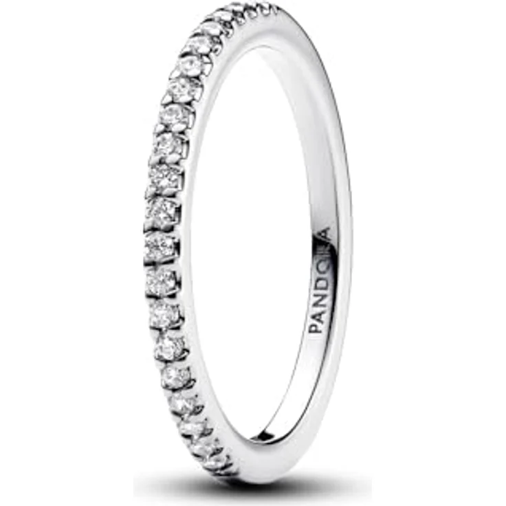 PANDORA Sterling Silver Cubic Zirconia Clear Ring, Stackable Damenring – Bild 2