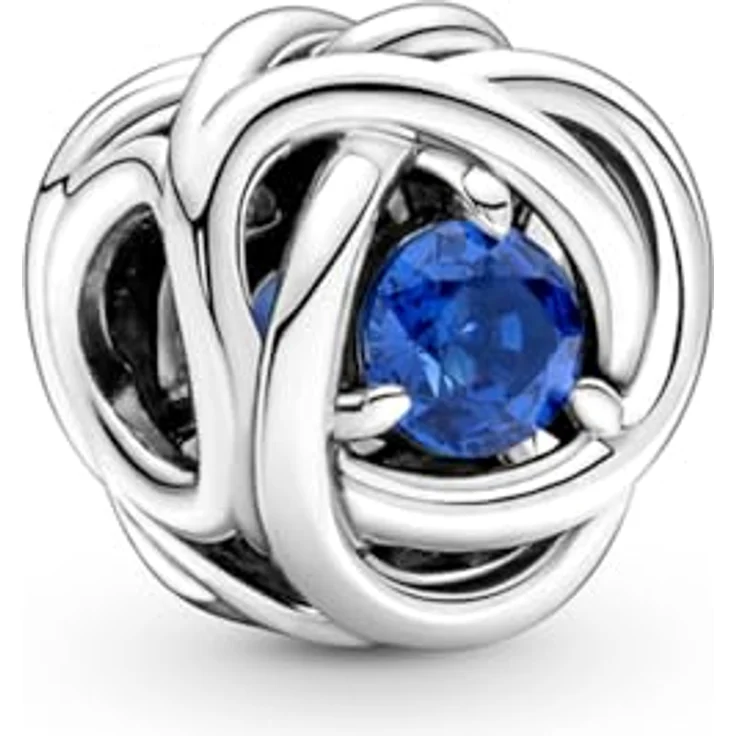 PANDORA September Geburtsstein Blauer Ewigkeitskreis Charm, Sterling-Silber mit tiefblauem Kristall, 790065C07 – Bild 1