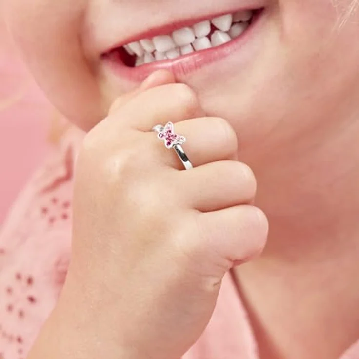 Prinzessin Lillifee Fingerring Schmetterling, rosa mit Preciosa Crystal, verstellbar aus 925 Sterling Silber – Bild 4