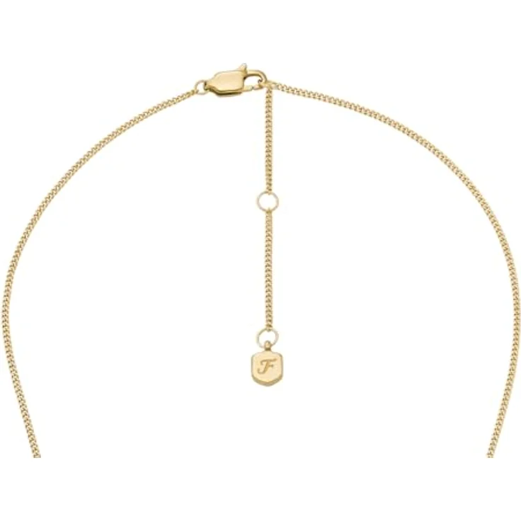 Fossil Raquel Damen Halskette, goldfarbener Edelstahl, poliertes Finish, Karabinerverschluss, 457 mm Länge – Bild 5