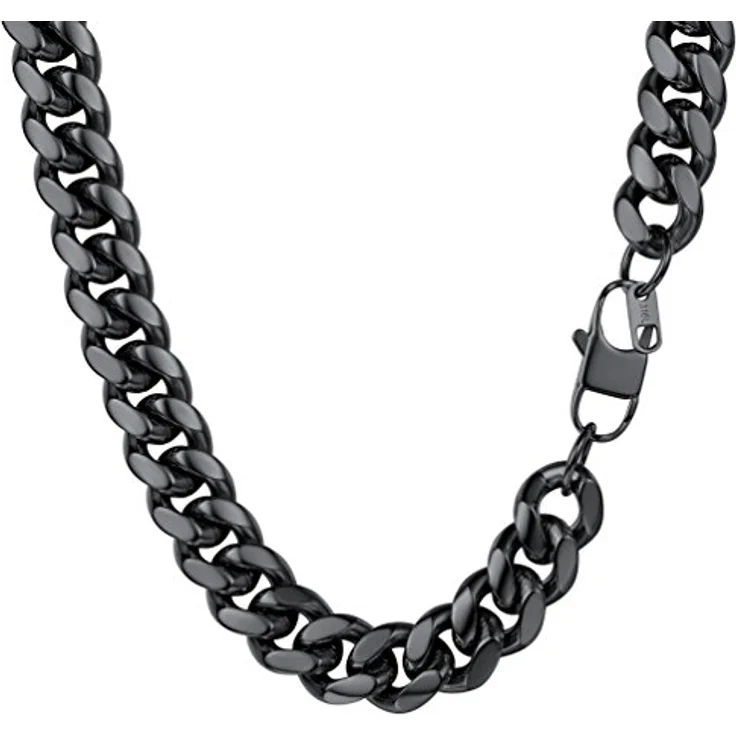 PROSTEEL Herren Halskette Edelstahl massiv Panzerkette, Wasserfest, in Silber, Gold oder Schwarz, 4 Breiten und 4 Längen verfügbar – Bild 1