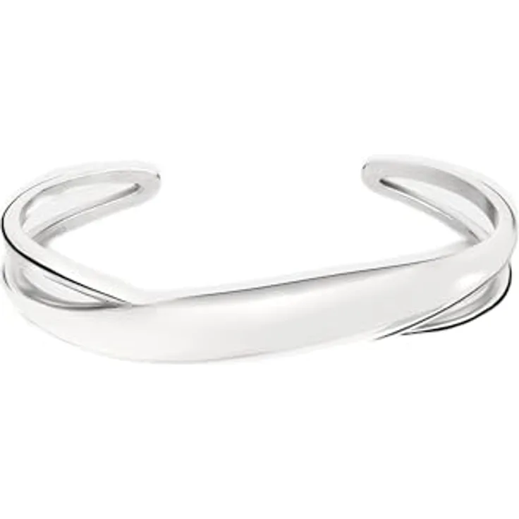 LIEBESKIND Armband LJ-1434-B-64, Armreif aus poliertem Edelstahl, Ø 6,4 cm, silber