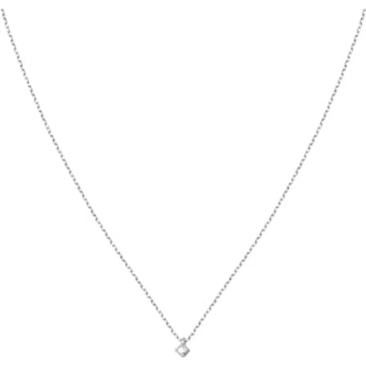 CHRIST Damen-Halskette 375er Weißgold mit 1 Diamant, One Size