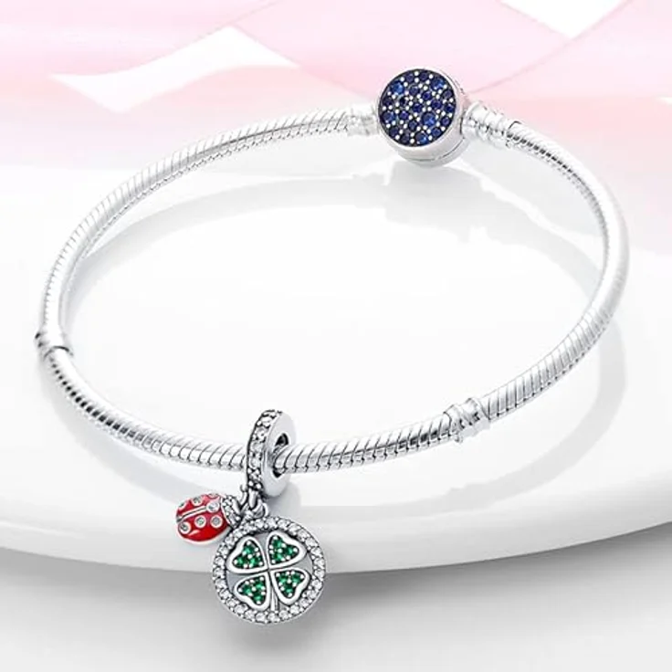 Pandach Charm Anhänger Damen, 925 Sterling Silber mit Zirkonia für Armband und Halskette, kompatibel mit europäischen Charms, C3 – Bild 3