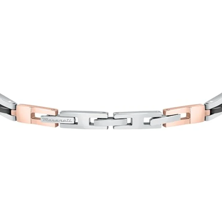 Maserati Ceramic Herren Armband JM223ATZ19, elegantes Armband mit Clip-Verschluss, 210 mm, Edelstahl-Glieder – Bild 3