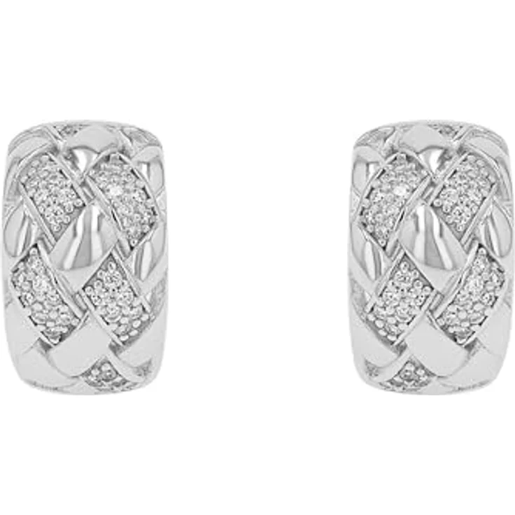 JOOP! Creolen Ohrringe aus 925 Sterling Silber, rhodiniert mit Zirkonia-Steinen, 16 mm, inkl. Schmuck Geschenk Box – Bild 2