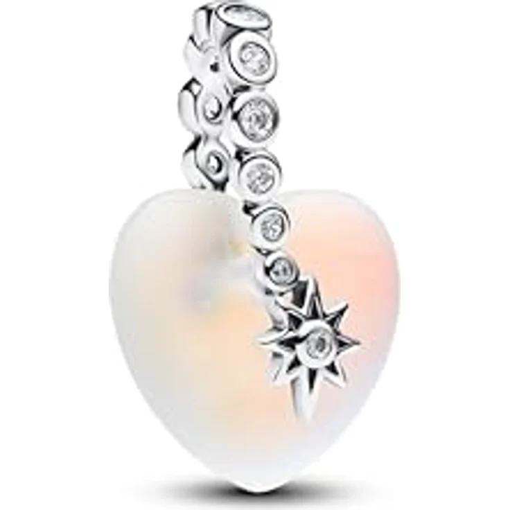 PANDORA Moments Sternschnuppe & Herz Charm-Anhänger, Sterling-Silber mit Zirkonia und Glas, kompatibel mit ME und Moments, 794143C01 – Bild 2