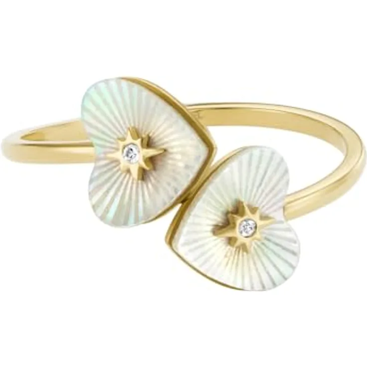 FOSSIL Damenringe aus Edelstahl, offenes Design, poliert, gold, Größen 5-9