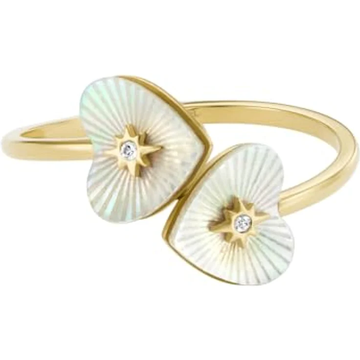 FOSSIL Damenringe aus Edelstahl, offenes Design, poliert, gold, Größen 5-9 – Bild 1