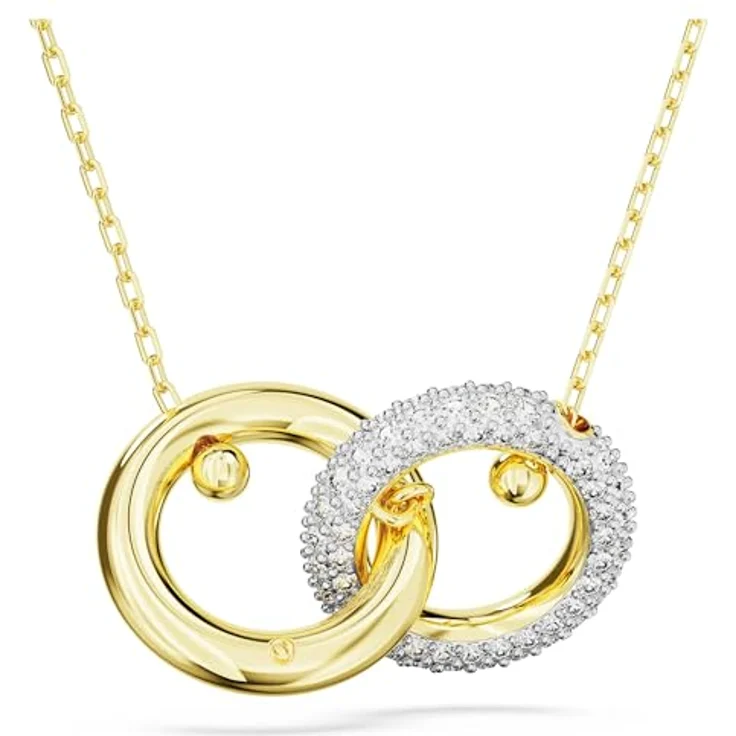 Swarovski Dextera Anhänger, Vergoldete Damenhalskette mit Pavé Swarovski Kristallen und Zirkonia – Bild 4