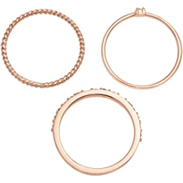 Elli Damenring Stapel Elegant Festlich Lagenlook mit Kristallen in 925 Sterling Silber – Bild 3