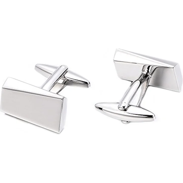 MERIT OCEAN Manschettenknöpfe Herren Silber, Edelstahl Cufflinks für Hemd, ideal für Hochzeit und Geburtstag, Valentinstagsgeschenk – Bild 3