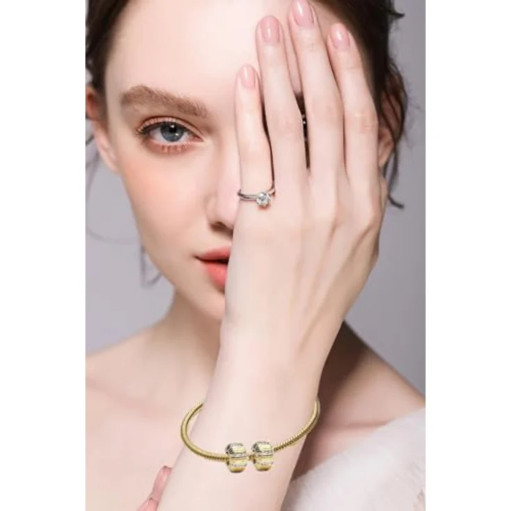 WEIMU Golden Charms 925 Sterling Silber Charm für Armband & Halskette, hypoallergen, goldfarben – Bild 3