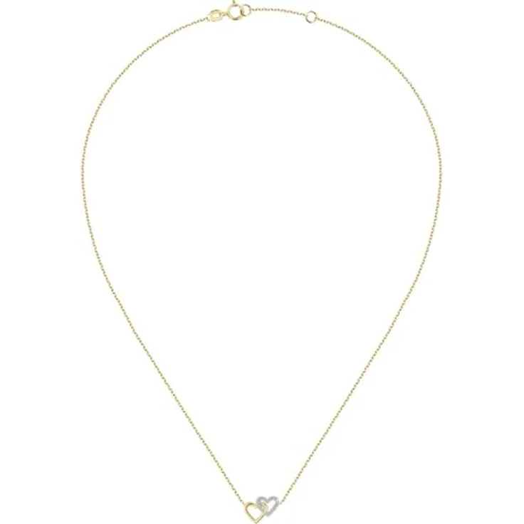 FAVS Damen-Halskette 375er Gelbgold und Weißgold mit 15 Zirkonia, One Size, 89149037 – Bild 4