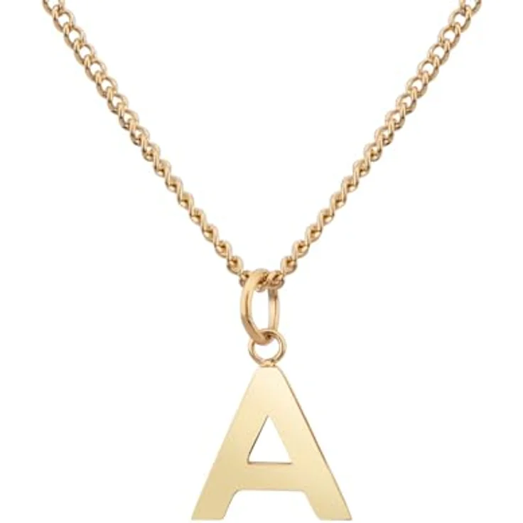 GD GOOD.designs Halskette mit Buchstaben Anhänger A, 42 cm verstellbar, 18K vergoldet, hautverträglich und wasserfest - Valentinstag-Geschenk für Sie und Ihn – Bild 1