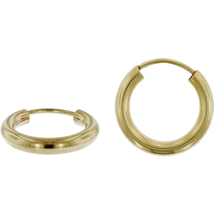 trendor Damen Ohrringe Gold 333 / 8K Creolen, 15 mm Ø, 2,5 mm Breite, in Gelbgold – Bild 1