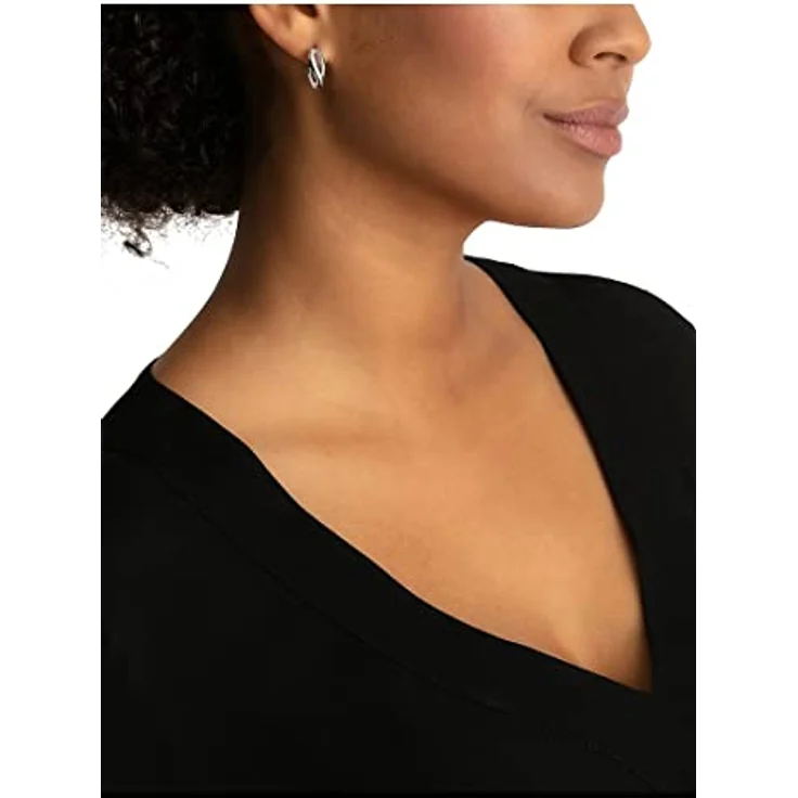 FAVS Damen-Creolen 925er Silber, klassischer Ohrschmuck in silber, One Size – Bild 3