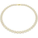 Swarovski Una Angelic Tennis Halskette, Weiße, Vergoldete Damenhalskette mit Rundum Strahlenden Kristallen, 38-41 cm Länge