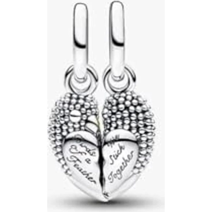 PANDORA Charm Liebesvögel teilbarer Anhänger, 925 Sterling Silber mit Emaille, Doppel Anhänger mit Gravur, kompatibel mit Moments ME, 794484C01 – Bild 2