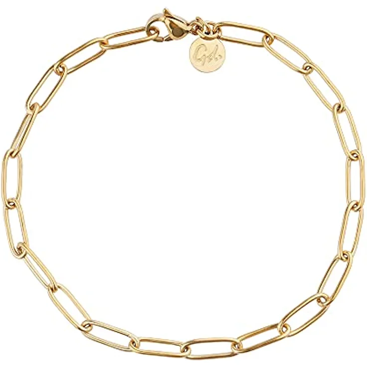 GD GOOD.designs Gliederarmband Gold, Damenarmkette mit 18K Vergoldung, wasserfest, größenverstellbar aus Edelstahl