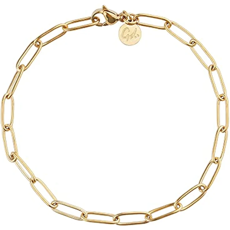 GD GOOD.designs Gliederarmband Gold, Damenarmkette mit 18K Vergoldung, wasserfest, größenverstellbar aus Edelstahl – Bild 1
