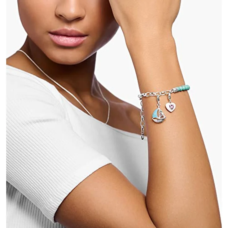 THOMAS SABO Armband mit türkisen Perlen, 925 Sterlingsilber – Bild 2