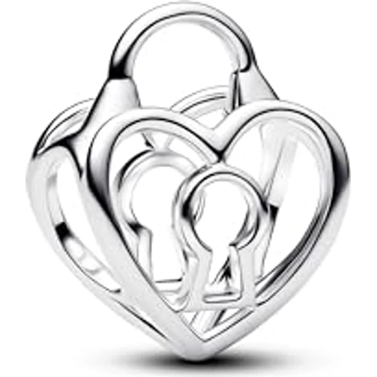 PANDORA Charm Silber Offen Gearbeitetes Herz-Schloss, Motiv Liebe, 794358C00 – Bild 2