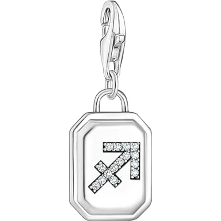 THOMAS SABO Charm-Anhänger Sternzeichen Schütze, 925 Sterlingsilber geschwärzt mit Steinen, Karabinerhaken – Bild 1