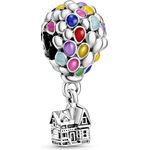 PANDORA Charm Disney "Haus und Luftballons" 798962C01, Sterling-Silber, perfekte Ergänzung für Charm-Sammlerinnen, Maße: 11mm x 23,5mm x 11mm