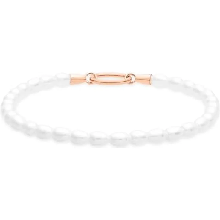 Tamaris Bracelet, elegantes Armband aus poliertem Edelstahl IP Roségold, verstellbar bis 18 cm, wasserfest & hautfreundlich