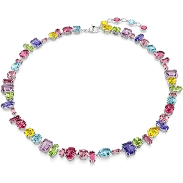 Swarovski Gema Halskette, Rhodinierte Damenhalskette mit Strahlenden Kristallen in Boho-Design