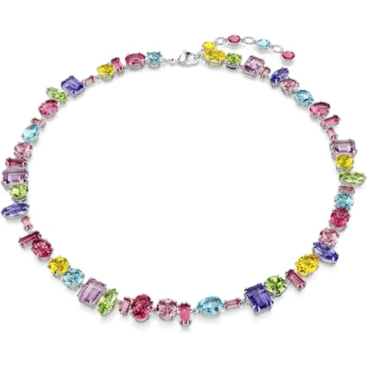 Swarovski Gema Halskette, Rhodinierte Damenhalskette mit Strahlenden Kristallen in Boho-Design – Bild 1