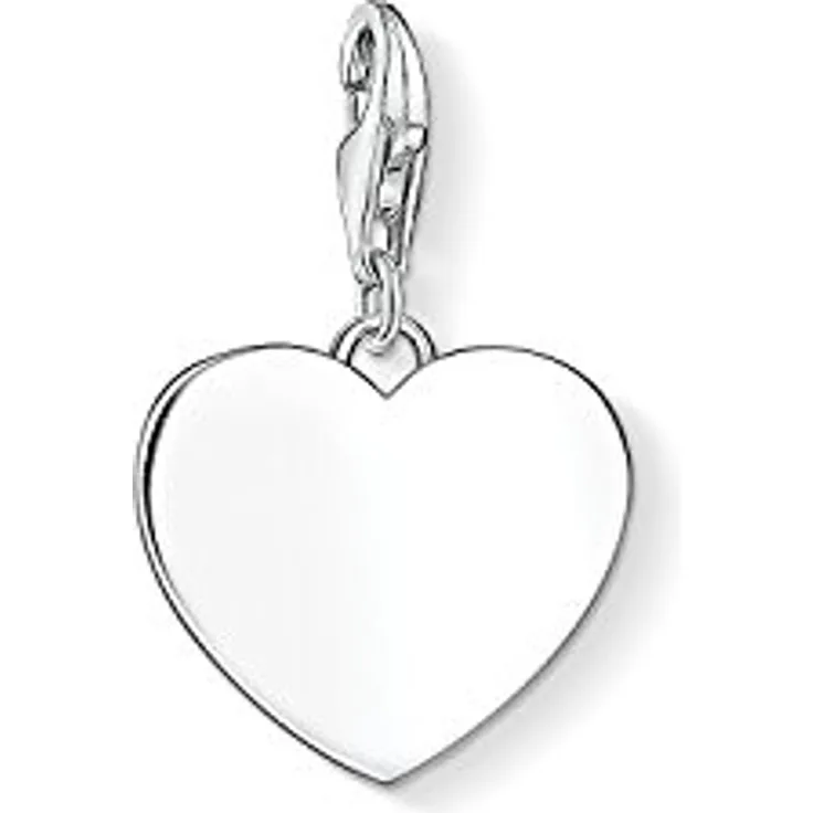THOMAS SABO Charm-Anhänger Herz 925er Sterlingsilber, trendiges Design, silberfarben