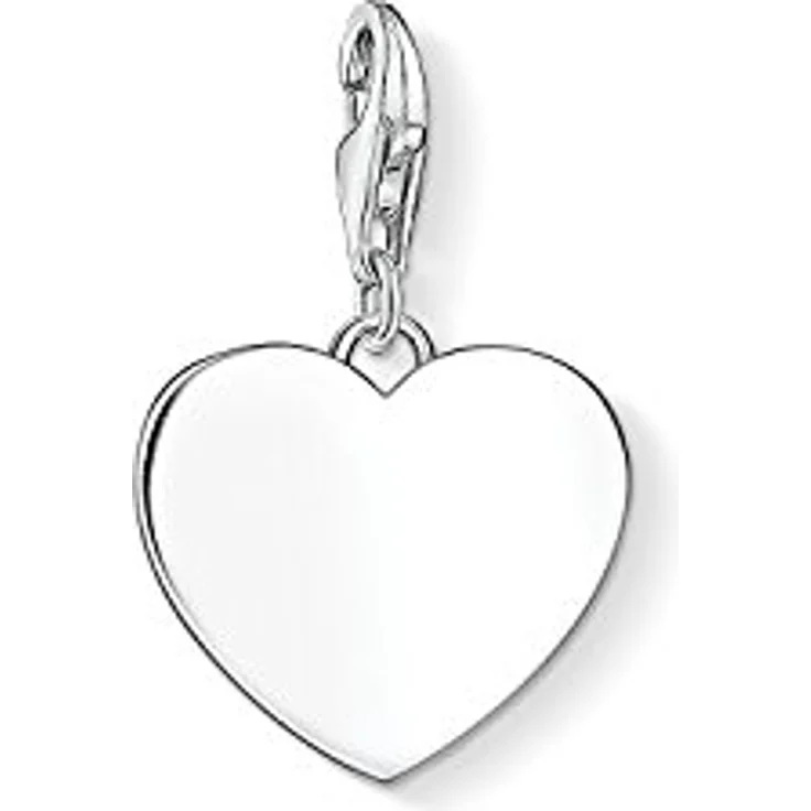THOMAS SABO Charm-Anhänger Herz 925er Sterlingsilber, trendiges Design, silberfarben – Bild 1