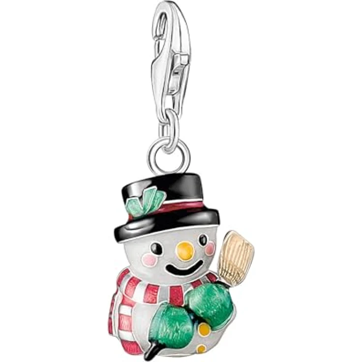 THOMAS SABO Damen Schneemann-Charm 925 Sterling Silber mit Kaltemail, Charm Club Anhänger 2195-007-7 – Bild 1