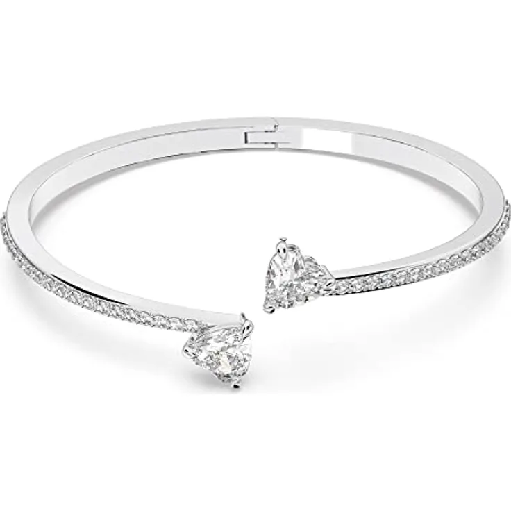 Swarovski Mesmera Soul Armreif, Herz, Weiss, Rhodiniert mit eleganten Herzelementen