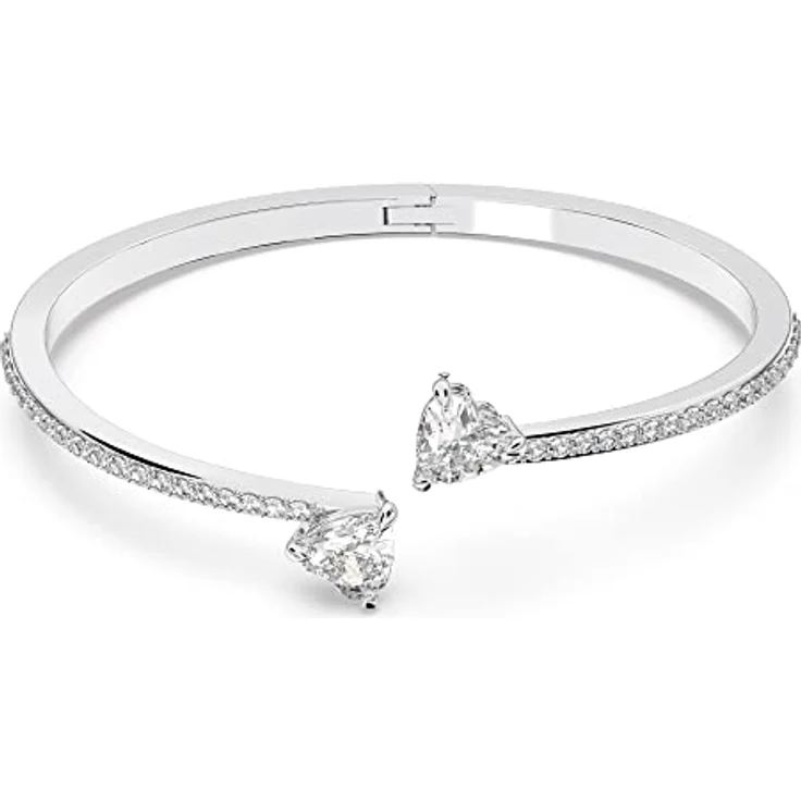 Swarovski Mesmera Soul Armreif, Herz, Weiss, Rhodiniert mit eleganten Herzelementen – Bild 1