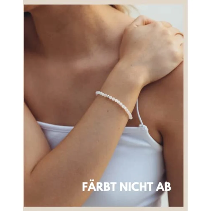 GD GOOD.designs Rosenquarz Armband Damen, facettiertes Natursteinarmband mit 925 Silber Perle, passend für Handgelenke 15–19 cm, inkl. Geschenkbeutel – Bild 5
