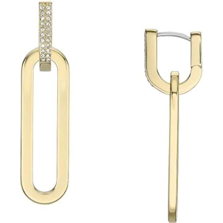 Fossil Damen Ohrringe, goldfarbener Edelstahl mit Ringverschluss, poliertes Finish – Bild 1