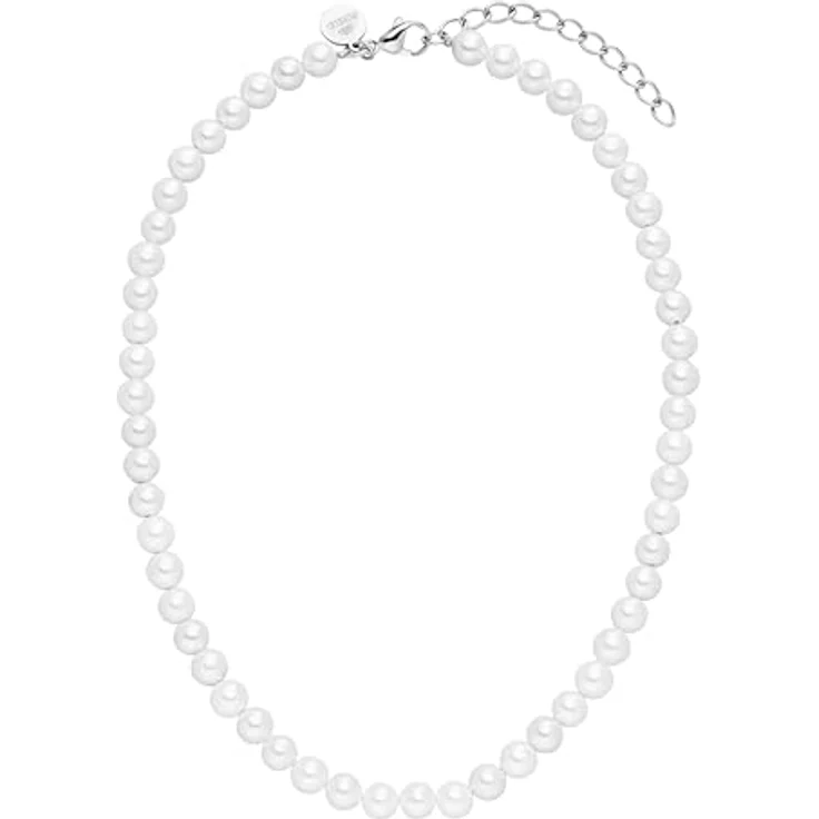 Purelei White Pearl Kette Gold, Elegante Damen Halskette aus Edelstahl mit Muschelperlen, Wasserfest, verstellbare Länge von 35 bis 40 cm, Minimalistischer Modeschmuck – Bild 1